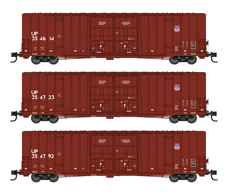 Union Pacific 3-pack announced for Micro-Trains’ 60-foot high cube